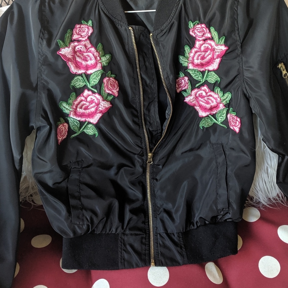 Floral patch moto jacket - Picture 1 of 6